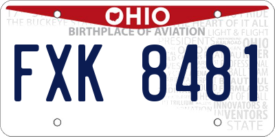 OH license plate FXK8481