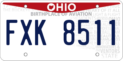 OH license plate FXK8511