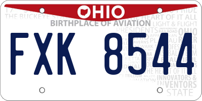 OH license plate FXK8544