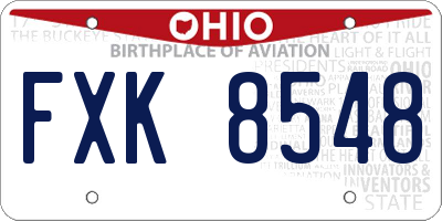 OH license plate FXK8548