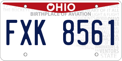 OH license plate FXK8561