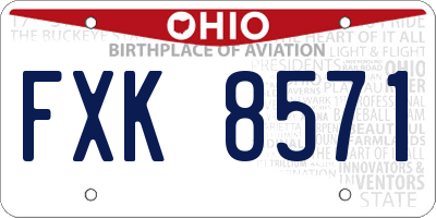 OH license plate FXK8571