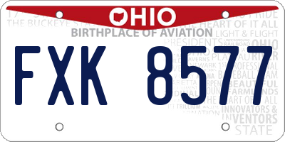 OH license plate FXK8577