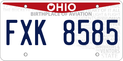 OH license plate FXK8585