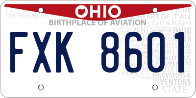 OH license plate FXK8601