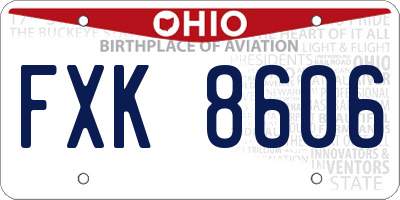 OH license plate FXK8606