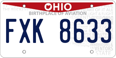 OH license plate FXK8633