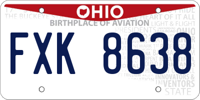 OH license plate FXK8638