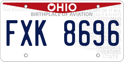 OH license plate FXK8696