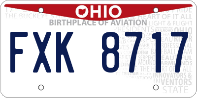 OH license plate FXK8717