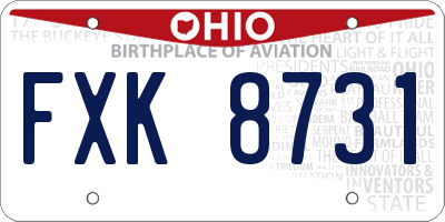 OH license plate FXK8731