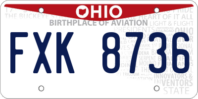 OH license plate FXK8736