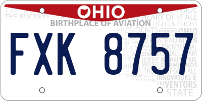 OH license plate FXK8757