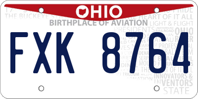 OH license plate FXK8764