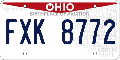 OH license plate FXK8772
