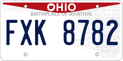 OH license plate FXK8782