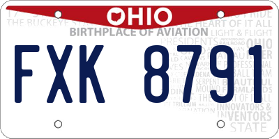 OH license plate FXK8791