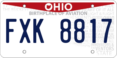 OH license plate FXK8817