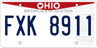 OH license plate FXK8911