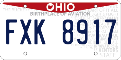 OH license plate FXK8917