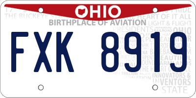 OH license plate FXK8919