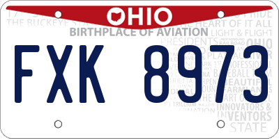 OH license plate FXK8973