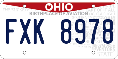 OH license plate FXK8978