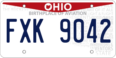 OH license plate FXK9042