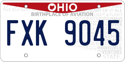 OH license plate FXK9045