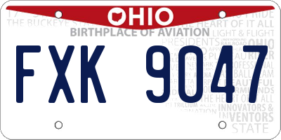 OH license plate FXK9047