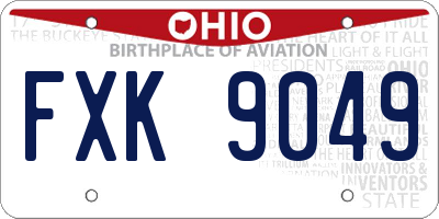 OH license plate FXK9049