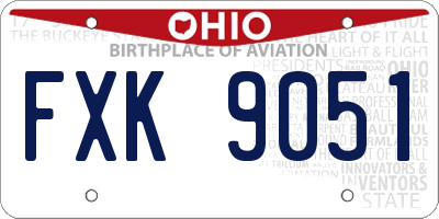 OH license plate FXK9051