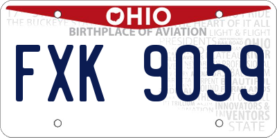 OH license plate FXK9059