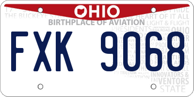 OH license plate FXK9068