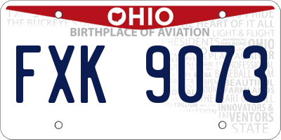 OH license plate FXK9073