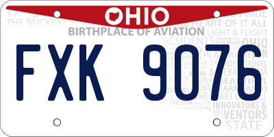 OH license plate FXK9076