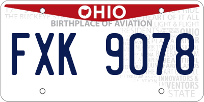 OH license plate FXK9078