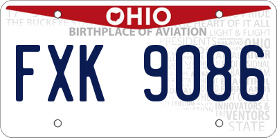 OH license plate FXK9086