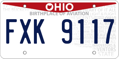 OH license plate FXK9117