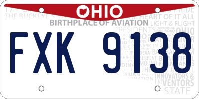 OH license plate FXK9138