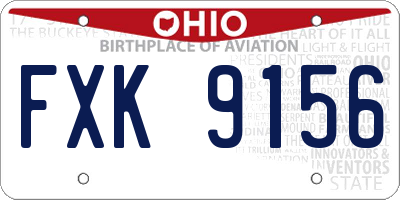 OH license plate FXK9156