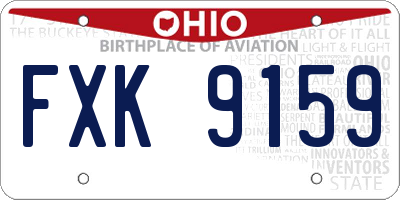 OH license plate FXK9159