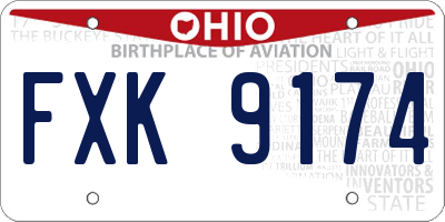 OH license plate FXK9174