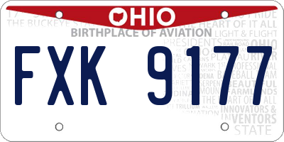 OH license plate FXK9177