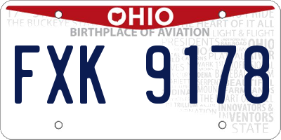 OH license plate FXK9178