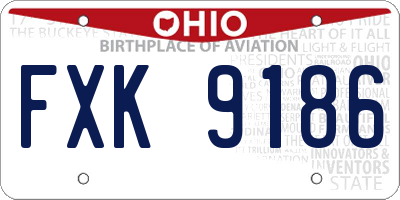 OH license plate FXK9186