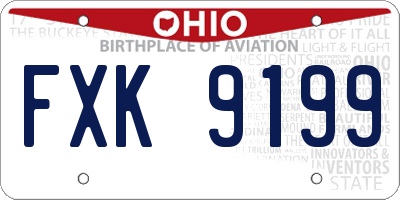 OH license plate FXK9199