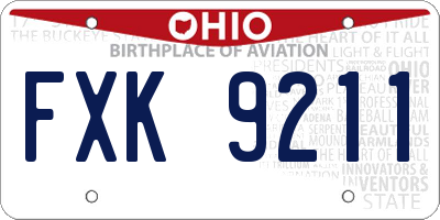 OH license plate FXK9211
