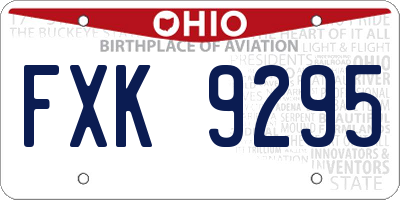 OH license plate FXK9295