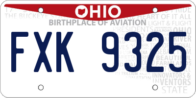 OH license plate FXK9325